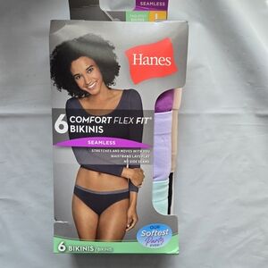 Hanes 6pk Comfort Flex Fit Bikinis - Black, Purple, Blue, White